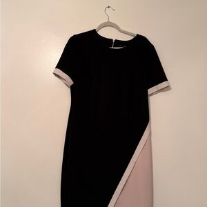 Tommy Hilfiger Black and Cream Asymmetrical Dress